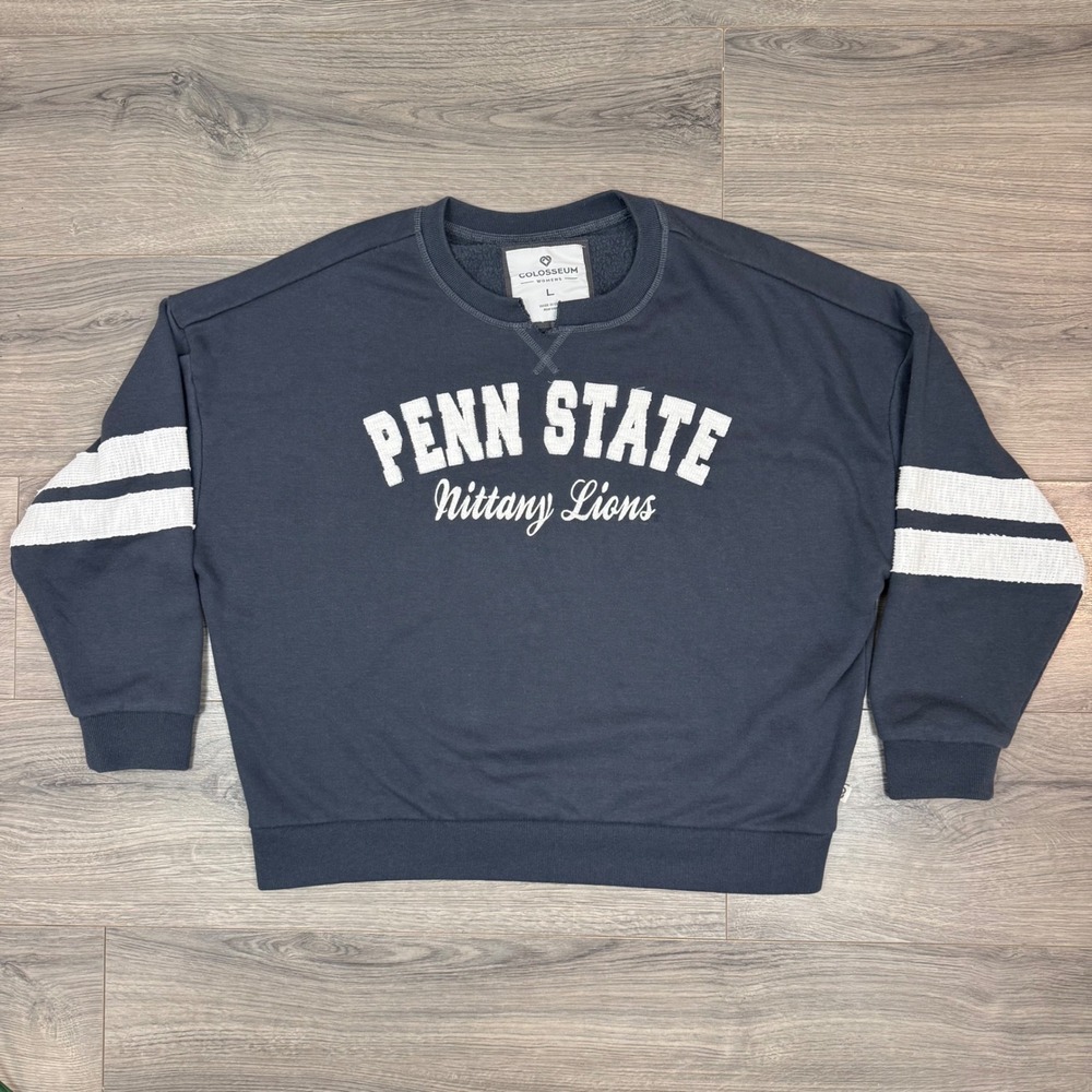 Penn State Nittany Lions‎ Colosseum Navy Blue Oversized Sweatshirt Womens L